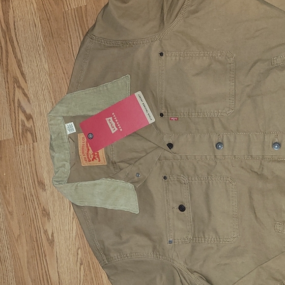 New Corduroy collared Levi's tan denim jacket sizes XL, XXL and XXXL - Picture 2 of 8